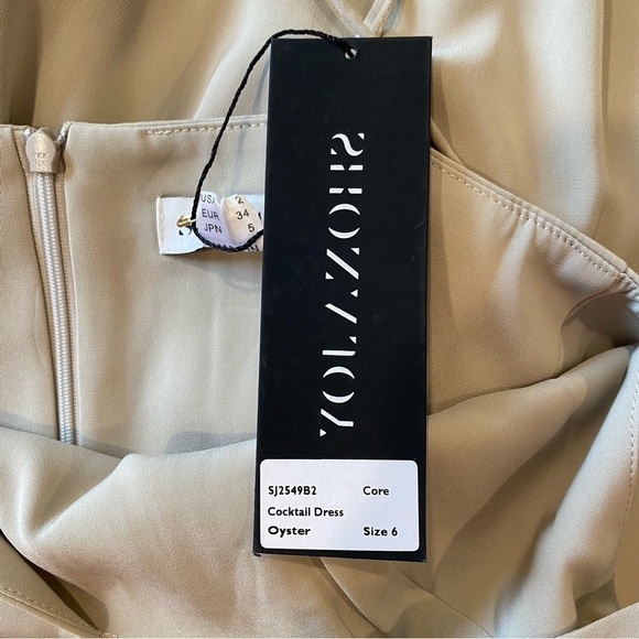 NEW Shona Joy Core Cocktail Dress Formal Gown Oyster Beige Gray US Size 2 - Picture 12 of 14